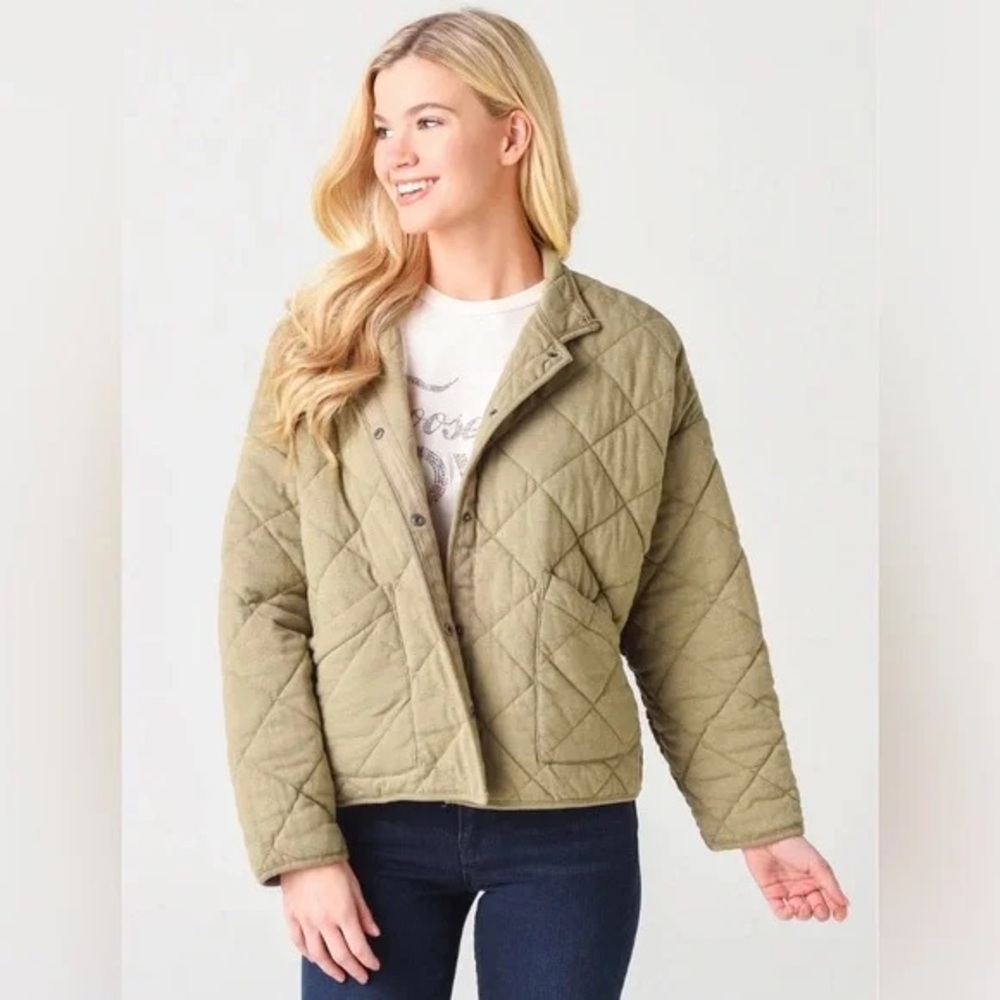 Z Supply Quilted Olive Green Women's Jacket